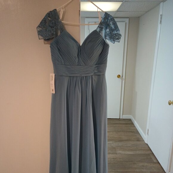 Azazie Adelyn Dress Color : Steel Blue - Picture 2 of 4